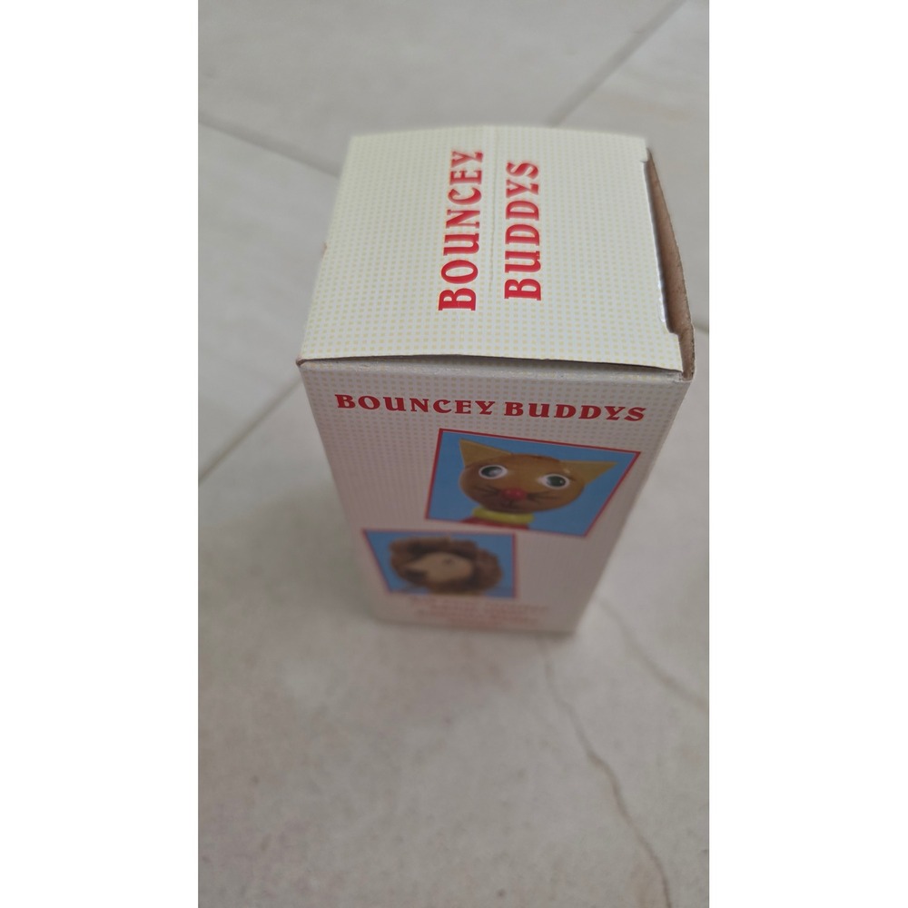 Vintage Bouncey Buddys Wooden Clown Spring Hanging Toy Blue Red Yellow Boxed